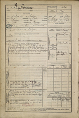 Fiche de recrutement militaire - Archives dép. des Landes