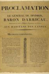 Proclamation du general Darricau © imprimerie Delaroy